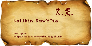 Kalikin Renáta névjegykártya